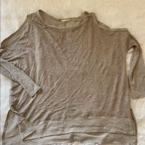 Tan cold shoulder top